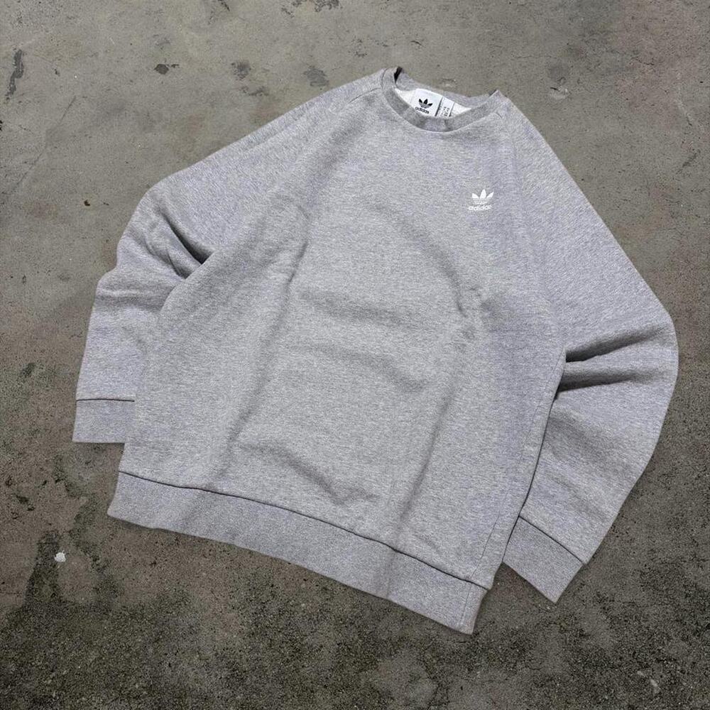 Vintage Adidas Originals Trefoil Grey Crewneck Sweatshirt Medium